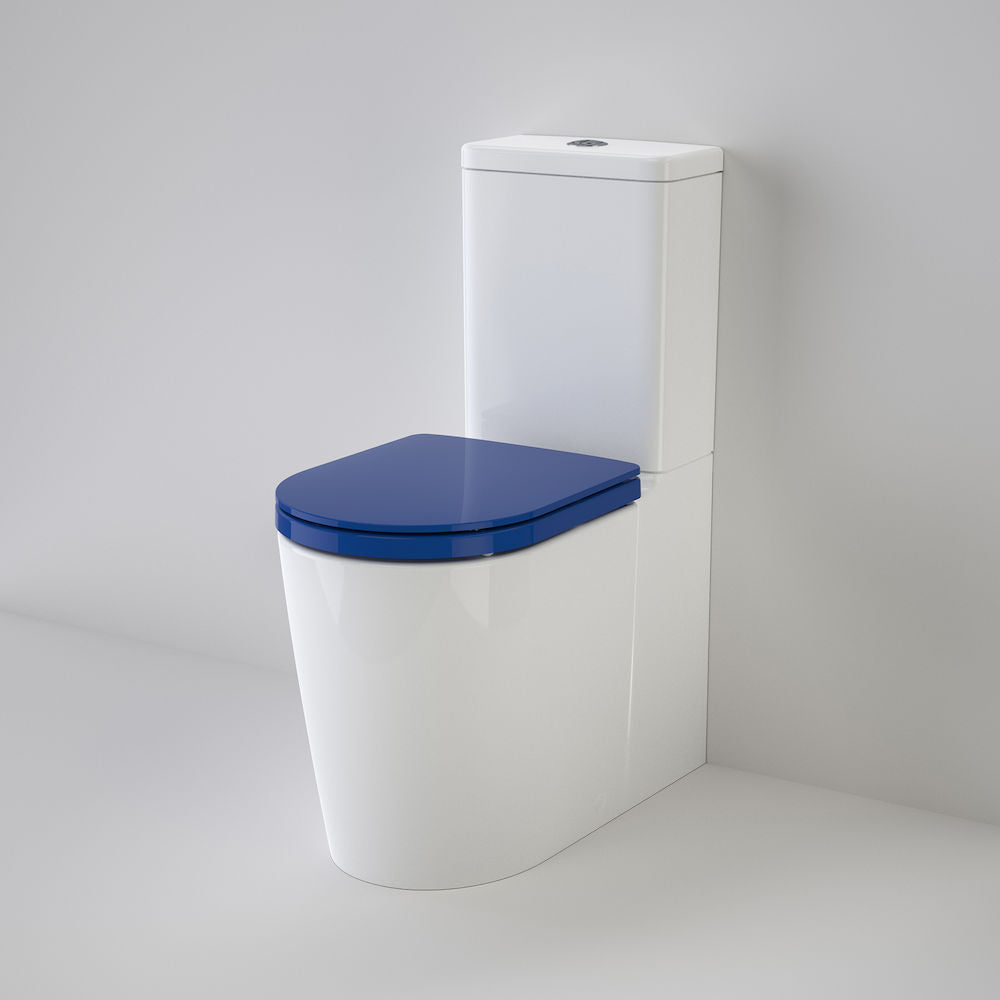 Caroma Liano Cleanflush® Easy Height Wall Faced Suite with Liano Double Flap Seat - Sorrento Blue (with GermGard®)