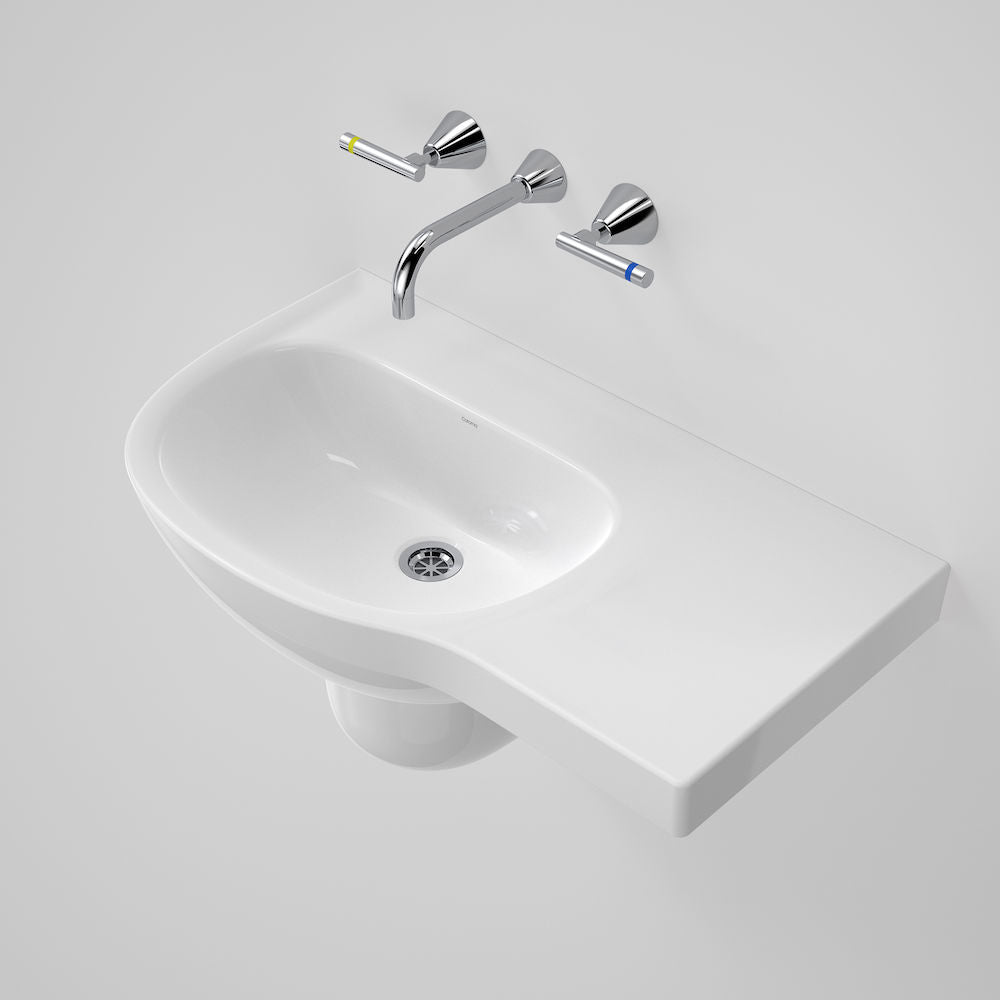 Caroma Care 700 Wall Basin with Right Hand Shelf (with GERMGARD®) - No Tap Hole