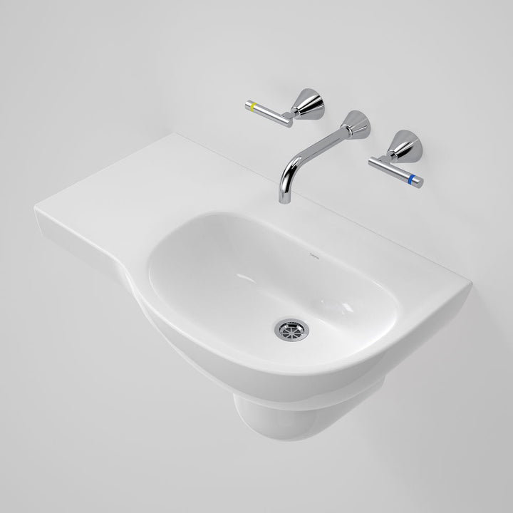 Caroma Care 700 Wall Basin with Left Hand Shelf (with GERMGARD®) - No Tap Hole