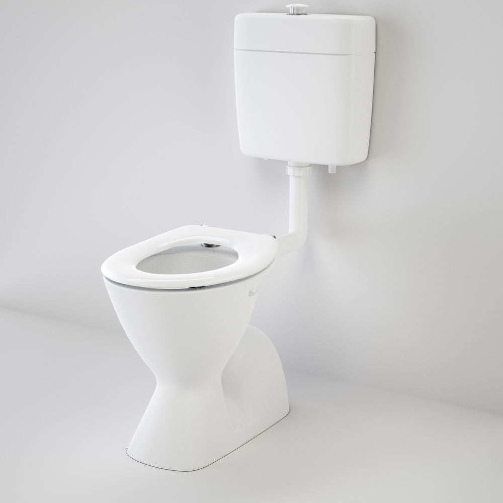 Caroma Cosmo Care V2 Connector (S Trap) Suite with Caravelle Care Single Flap Seat - White