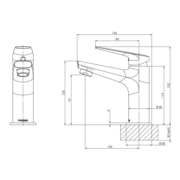 Phoenix Arlo Basin Mixer Chrome