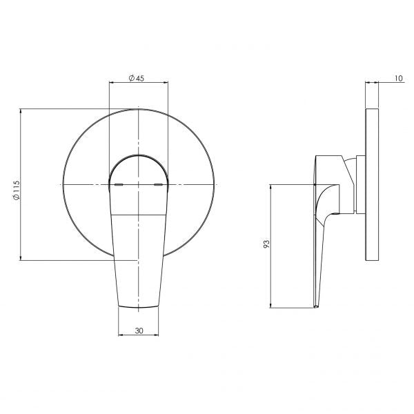 Phoenix Arlo Shower / Wall Mixer Trim Kit Only Brushed Nickel