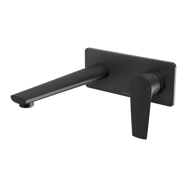 Phoenix Arlo Wall Basin / Bath Mixer Set 200mm 6 Star Trim Kit Only Matte Black Lead Free