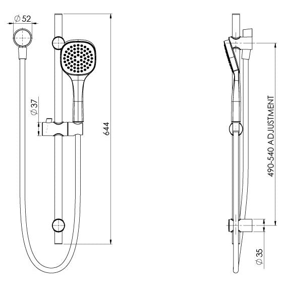 Phoenix Teva Rail Shower Brushed Nickel