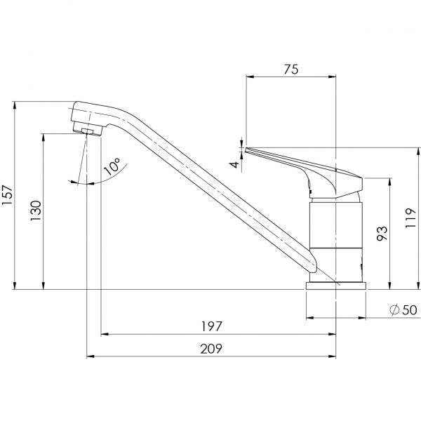 Phoenix Ivy MKII Swivel Sink Mixer Chrome