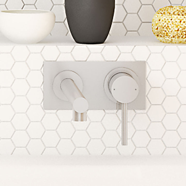 Caroma Titan Stainless Steel Wall Basin Mixer