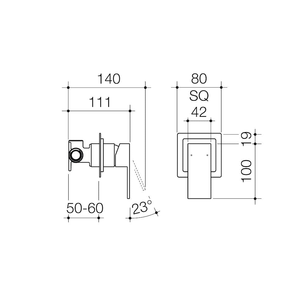 Caroma Quatro Solid Bath/Shower Mixer