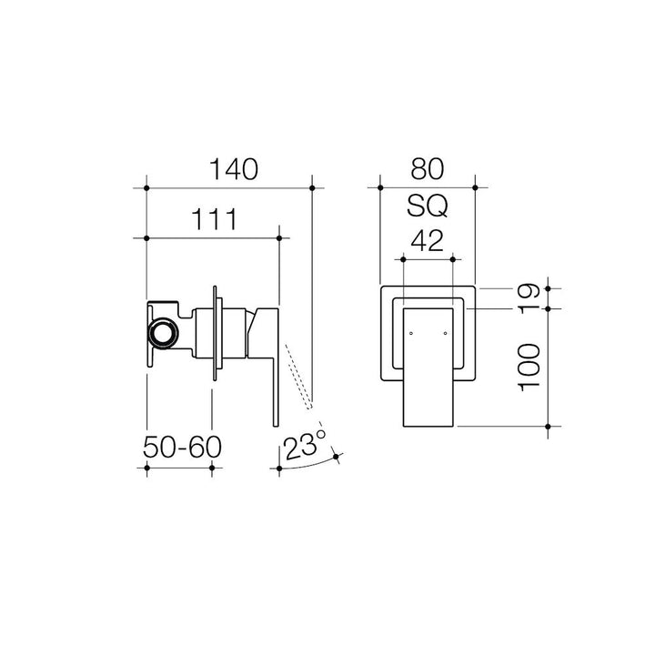 Caroma Quatro Solid Bath/Shower Mixer