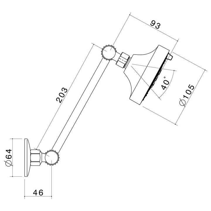 Caroma Series A Adjustable Wall Shower