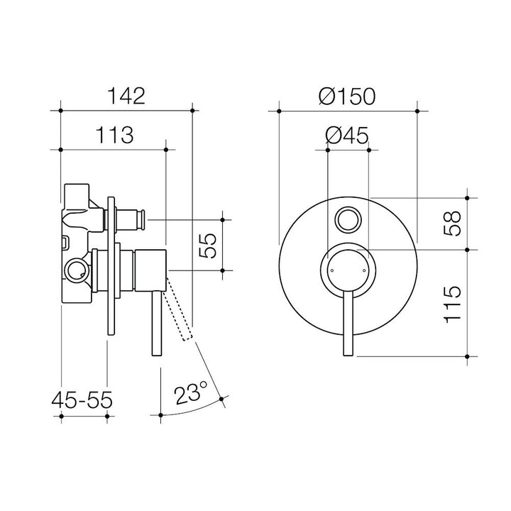 Caroma Titan Stainless Steel Bath/Shower Mixer with Diverter