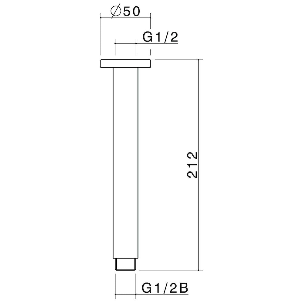 Caroma Titan Stainless Steel Ceiling Arm - 200mm