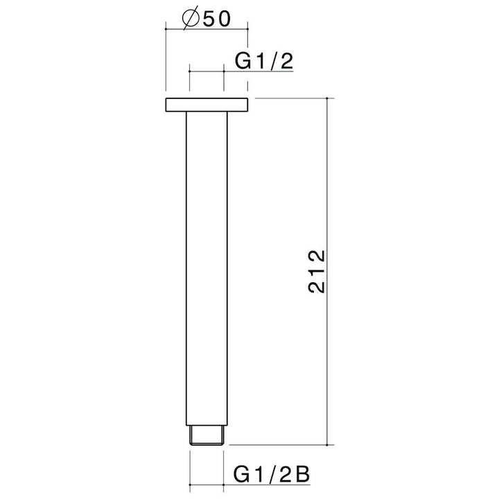 Caroma Titan Stainless Steel Ceiling Arm - 200mm
