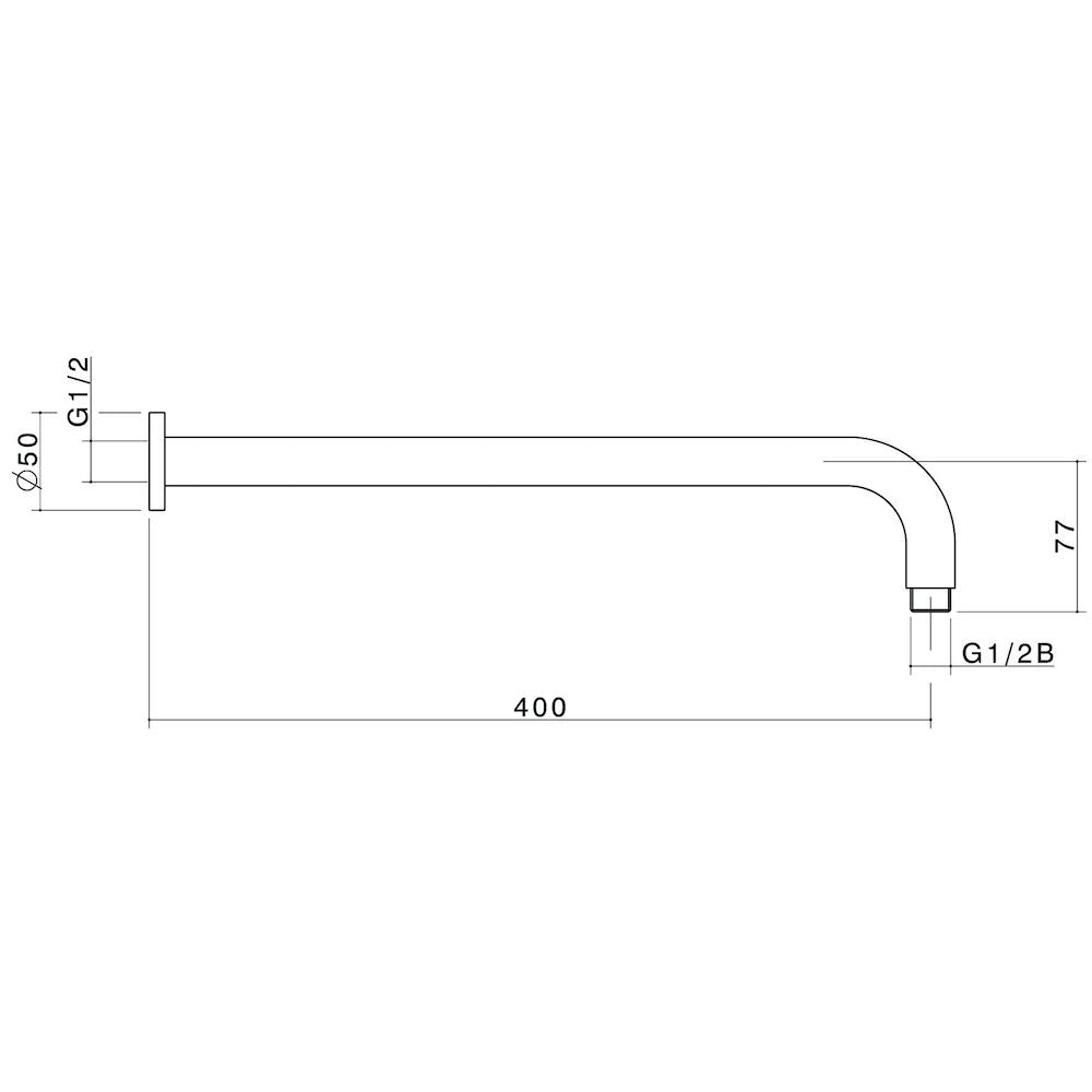 Caroma Titan Stainless Steel Wall Shower Arm