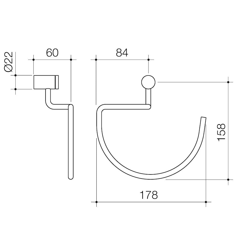 Caroma Titan Stainless Steel Towel Ring