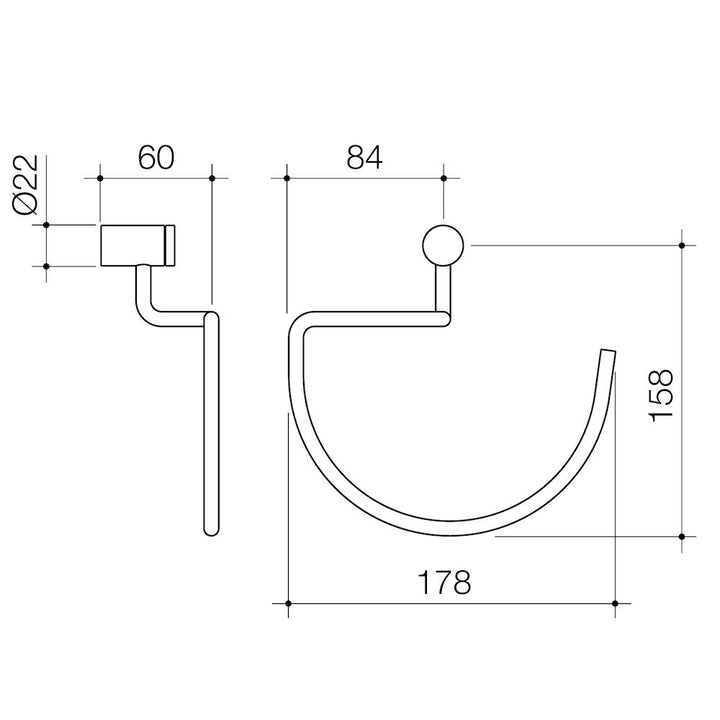 Caroma Titan Stainless Steel Towel Ring