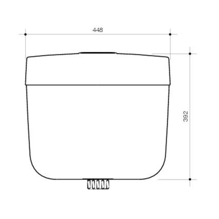 Caroma Slimline ML/LL Connector Bottom Inlet WELS 3-star Cistern