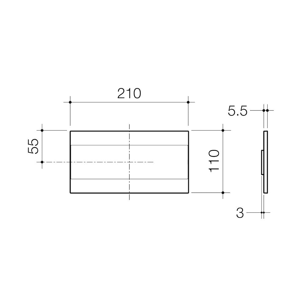 Caroma Invisi Series II® Blank Access Panel - Chrome