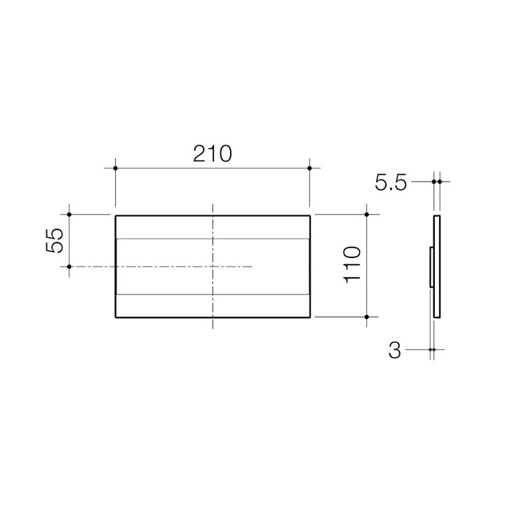 Caroma Invisi Series II® Blank Access Panel - Chrome