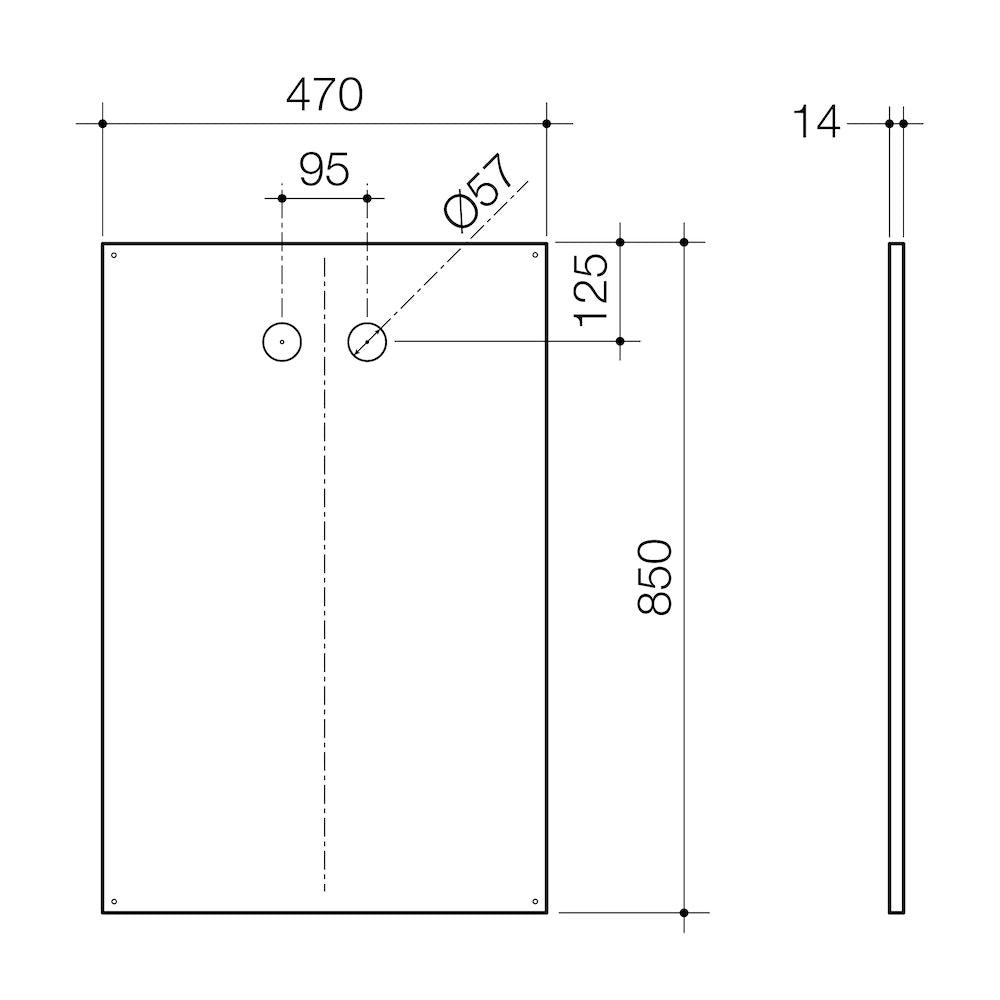 Caroma Invisi Series II® Large Dual Flush Access Stainless Steel Panel