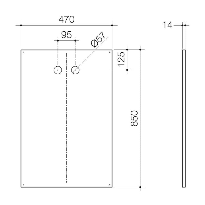 Caroma Invisi Series II® Large Dual Flush Access Stainless Steel Panel