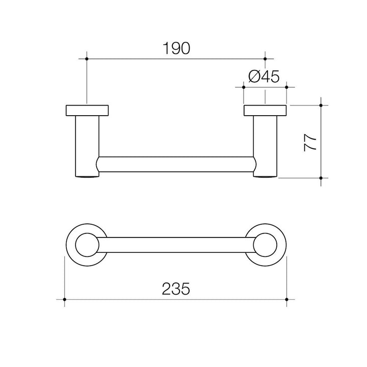 Caroma Cosmo Metal Hand Towel Rail 200mm