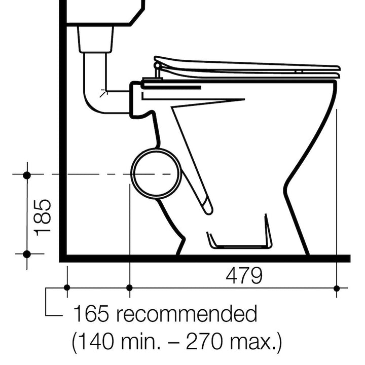 Caroma Concorde Left Hand Skew Trap Pan