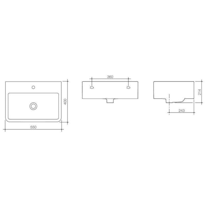 Caroma Cubus Wall Basin 1TH