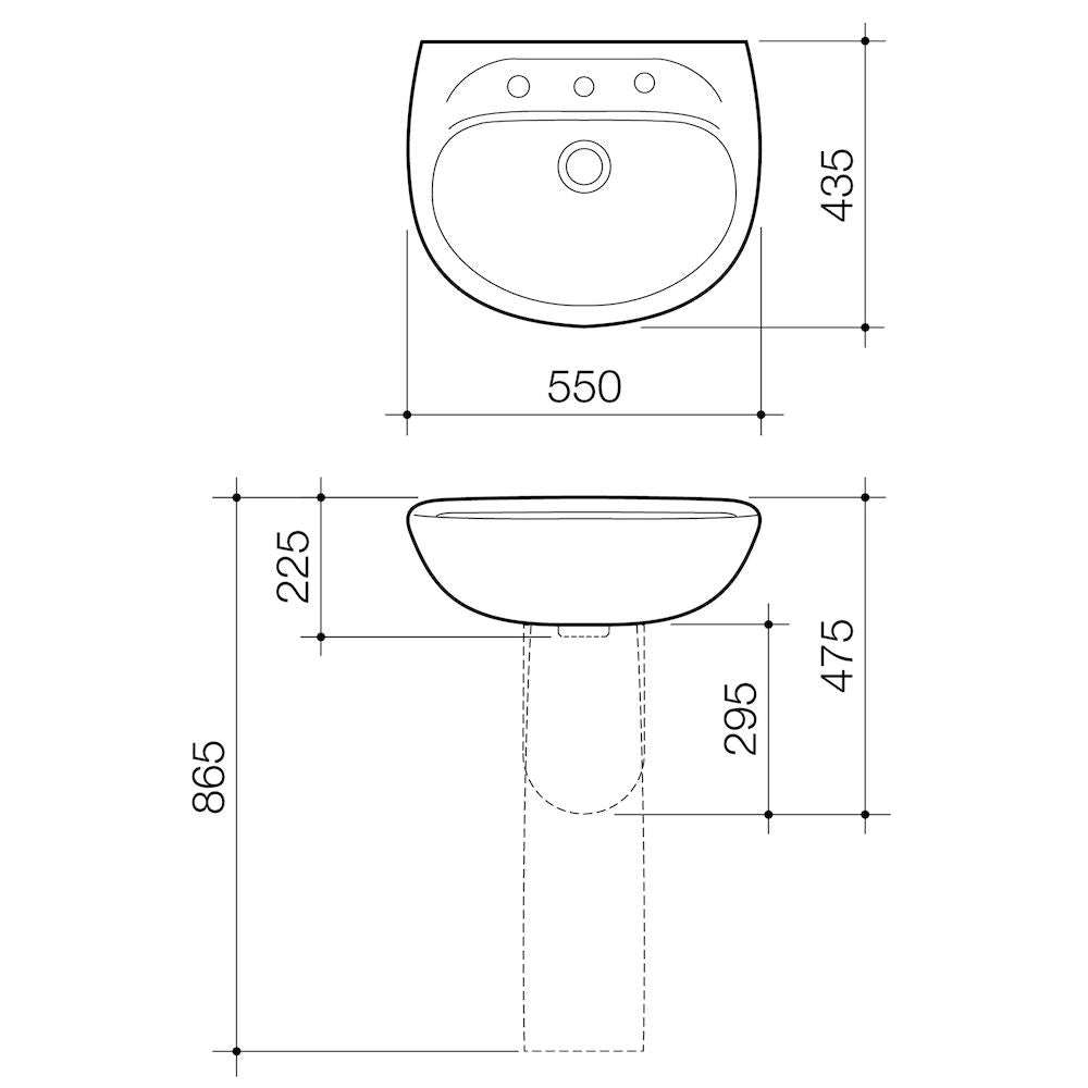 Caroma Caravelle Wall Basin - 1TH