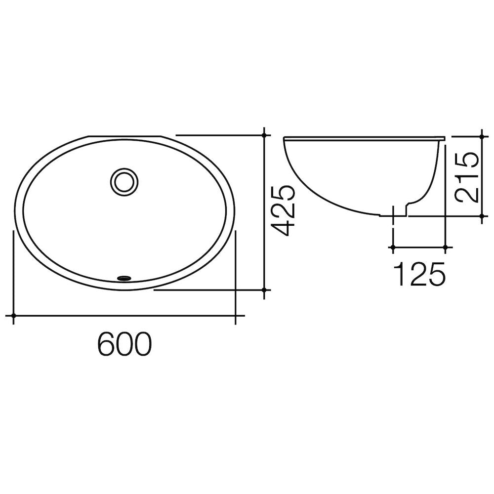 Caroma Caravelle Under Counter Basin - 0TH