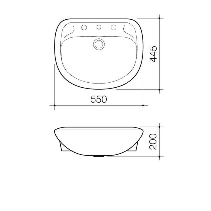Caroma Caravelle 550 Semi Recessed Basin - 1TH