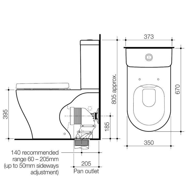 Caroma Luna Cleanflush Wall Faced 4S BE Suite