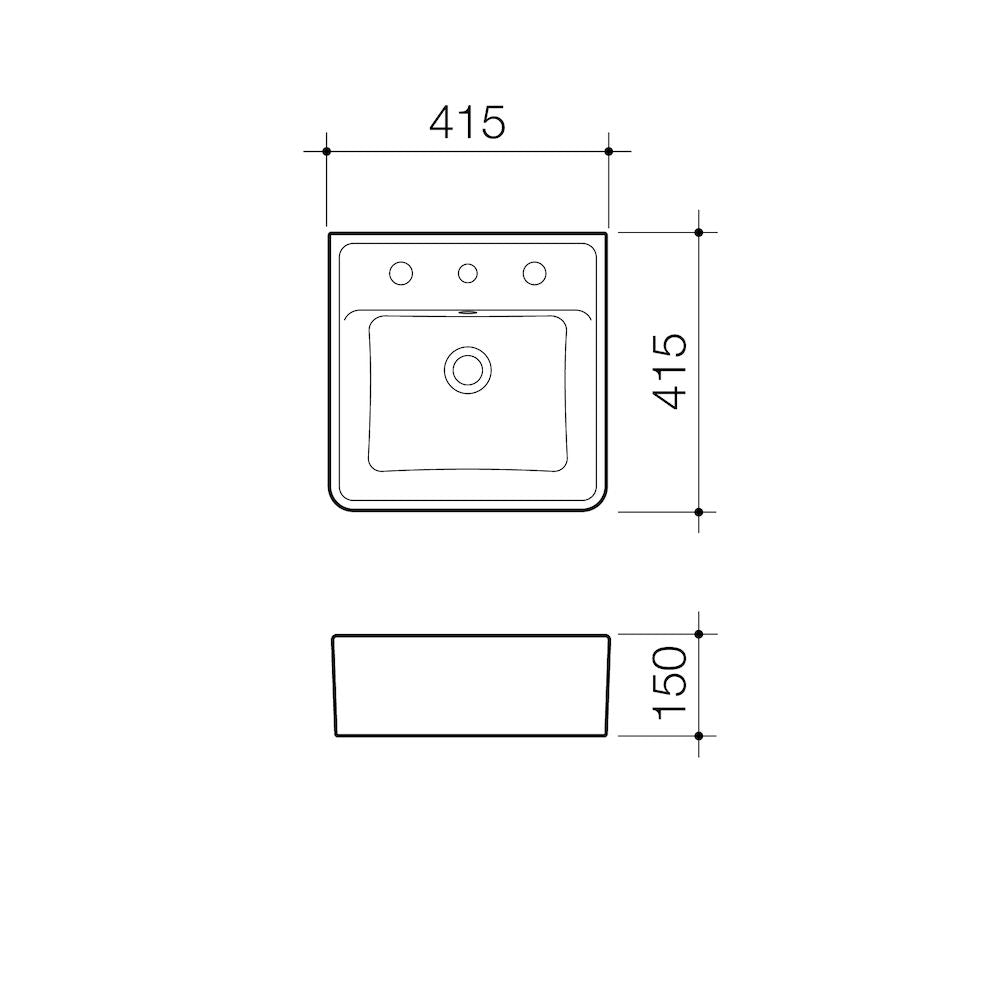 Caroma Carboni II Wall Basin 1TH