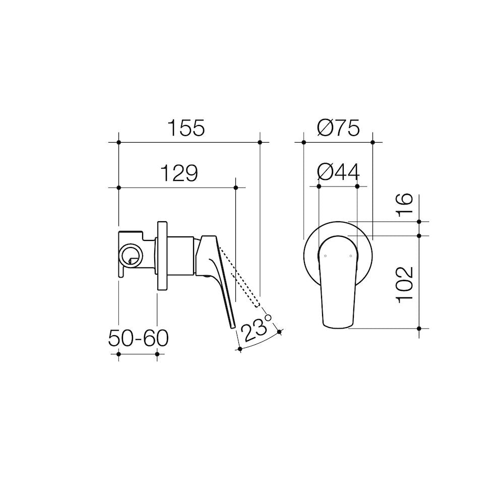 Dorf Kip Bath/Shower Mixer Chrome
