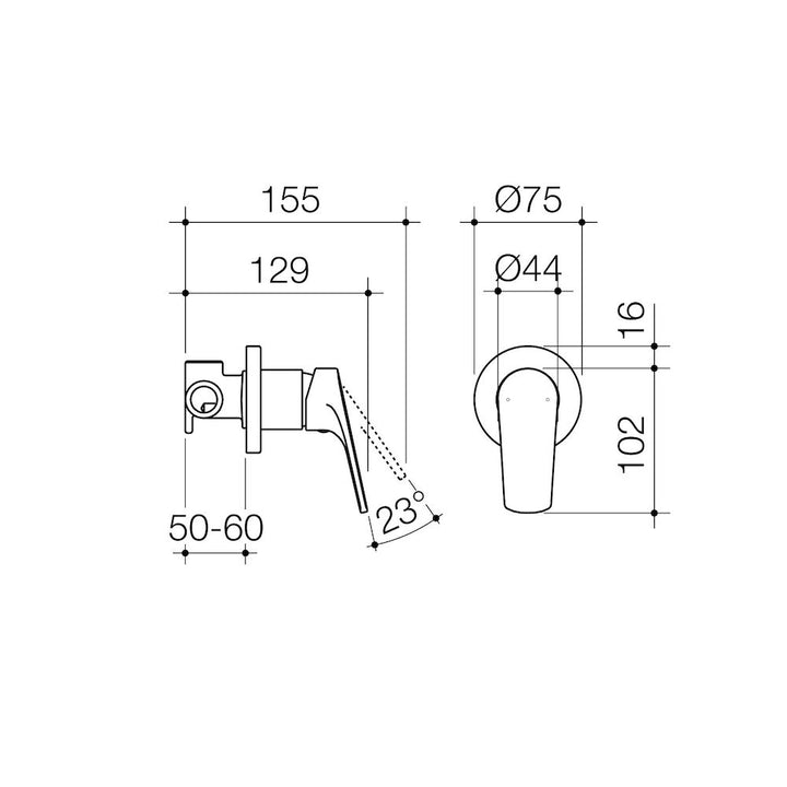 Dorf Kip Bath/Shower Mixer Chrome