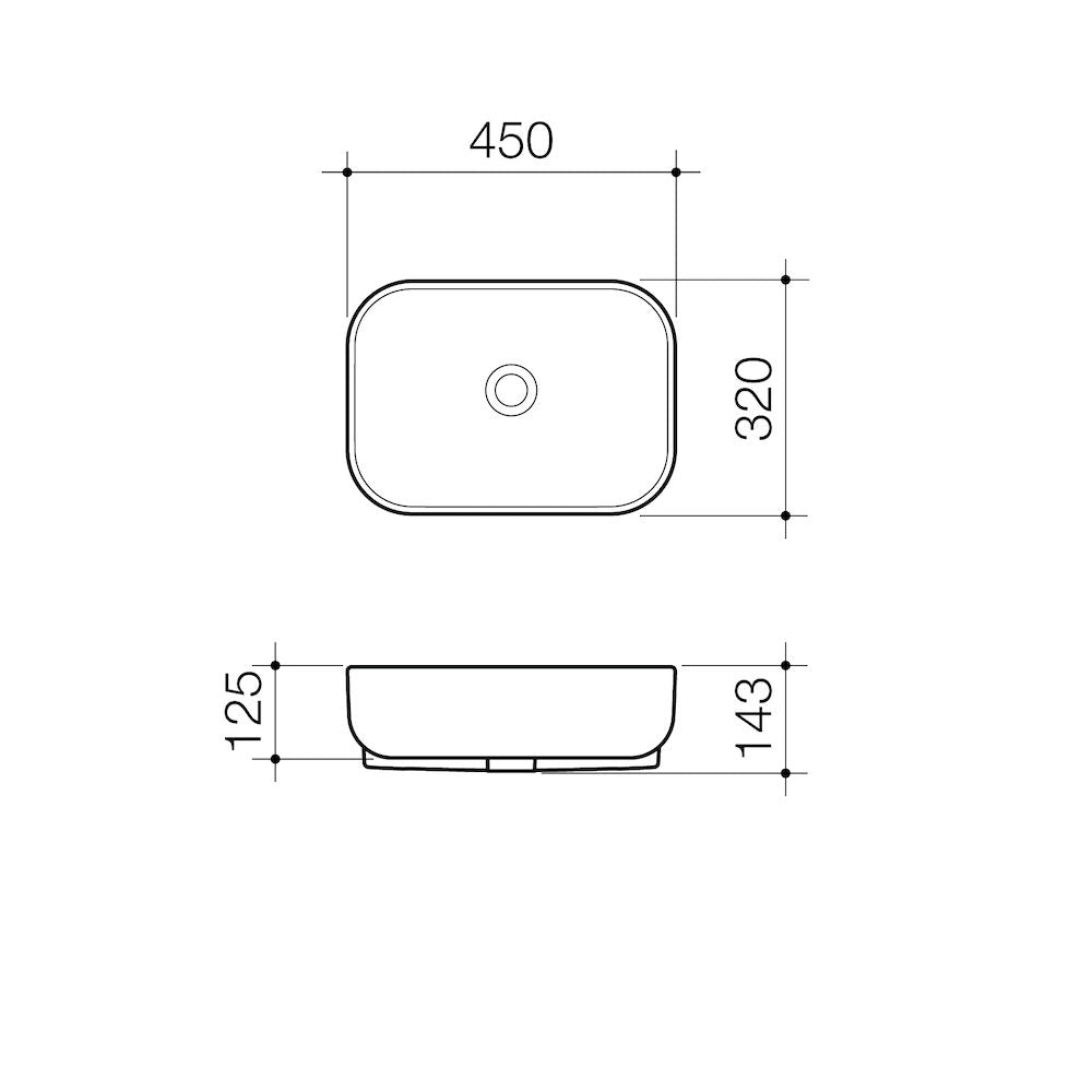 Caroma Luna Semi Recessed Basin (without tap landing) 0TH