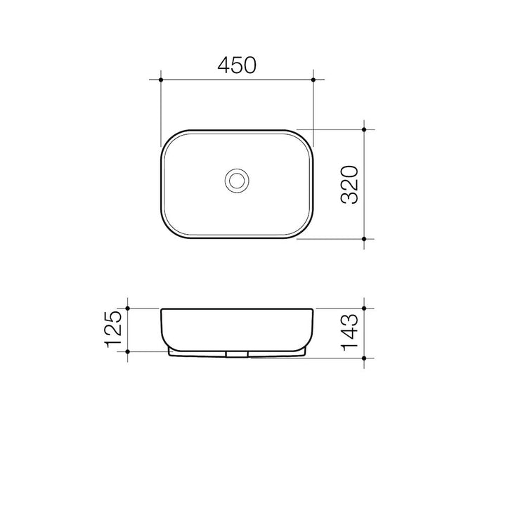 Caroma Luna Semi Recessed Basin (without tap landing) 0TH