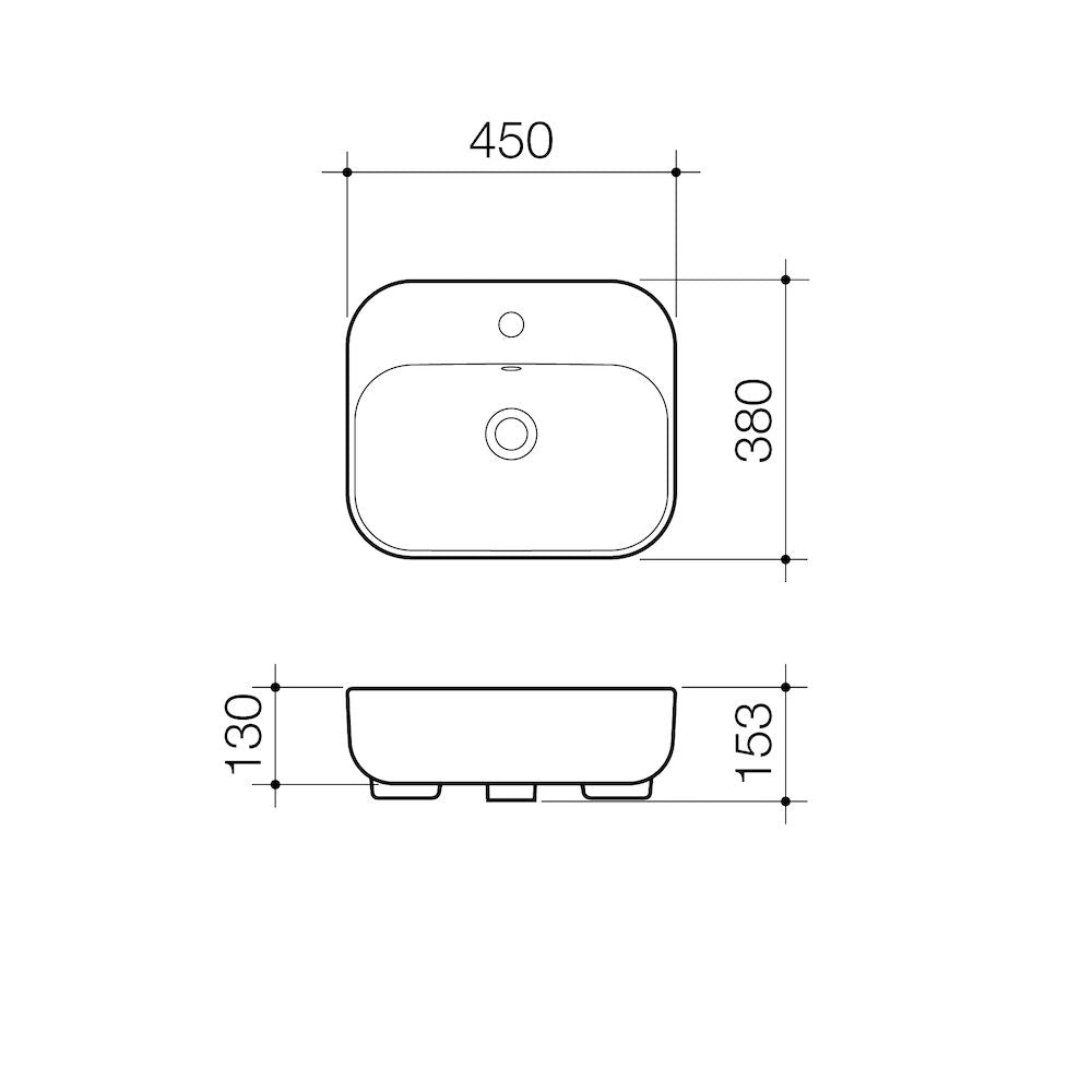 Caroma Luna Semi Recessed Basin 0TH