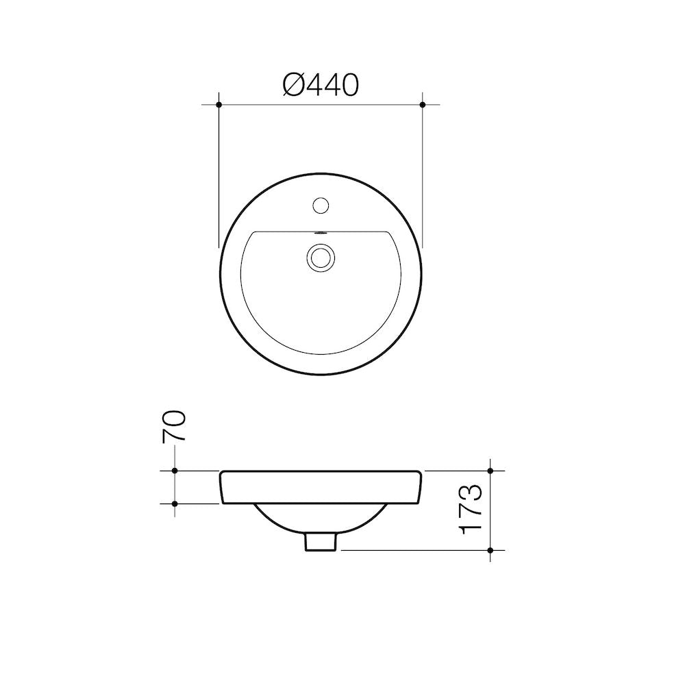 Caroma Cosmo Inset Basin - 1TH