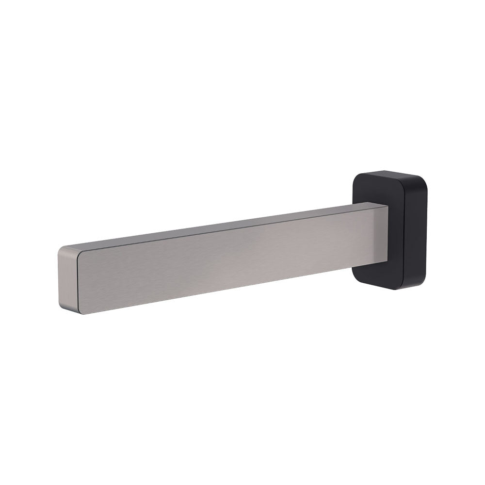 Fienza Sansa Wall Bath Outlet Brushed Nickel With Matte Black Plate