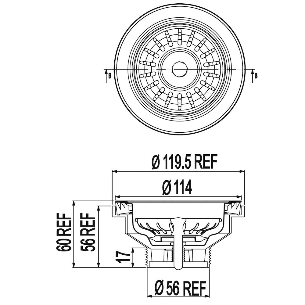 Clark 316 Stainless Steel Basket Waste