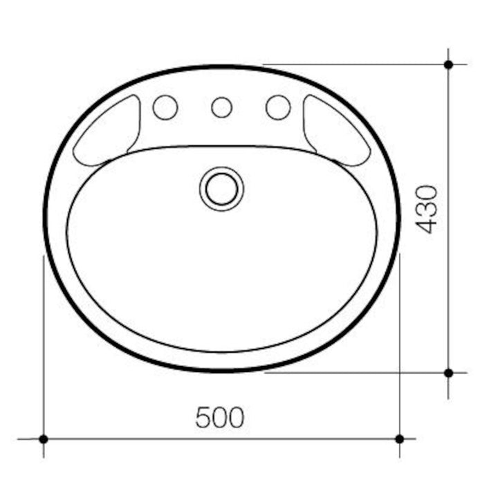 Stylus Symphony Semi Recessed Vanity Basin - 1TH