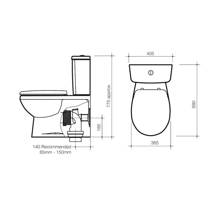 Stylus Venecia Wall Faced Close Coupled Bottom Inlet Soft Close Suite