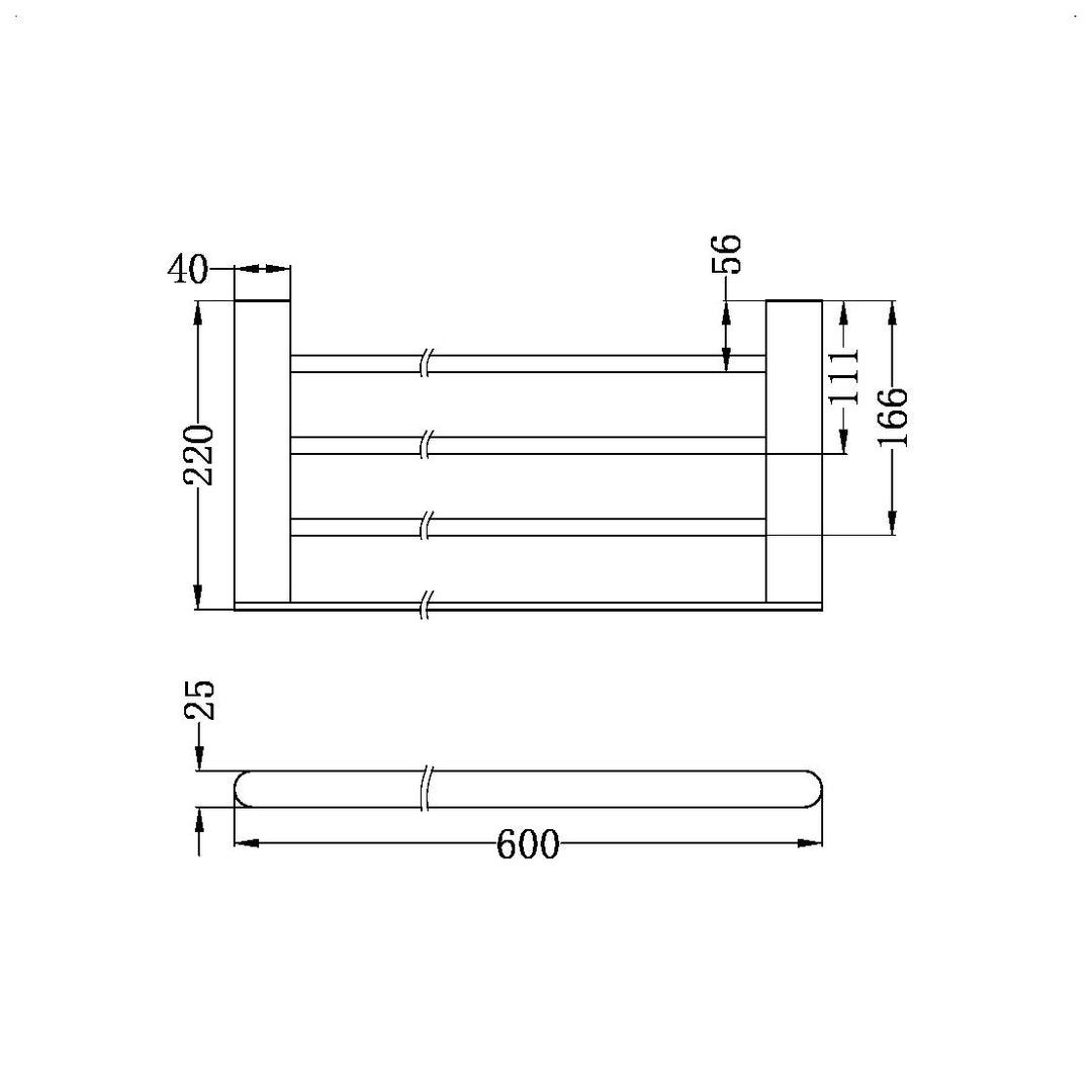 Nero Bianca Towel Rack Brushed Nickel