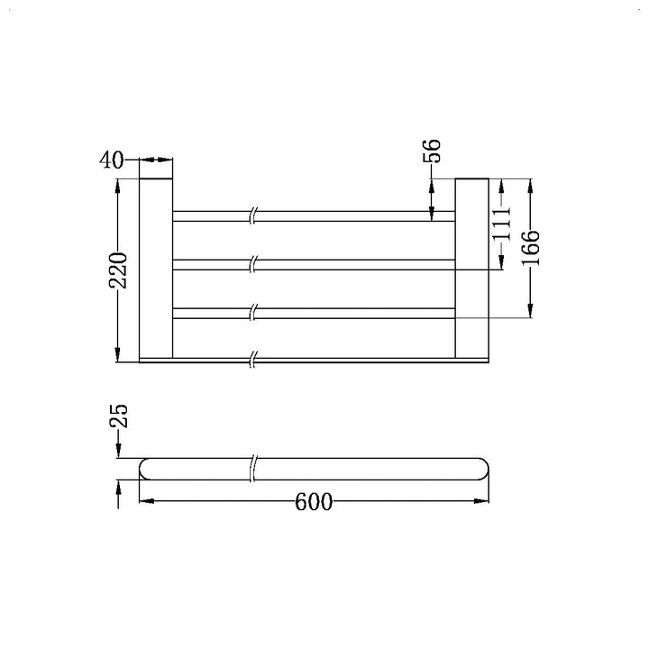 Nero Bianca Towel Rack Brushed Nickel