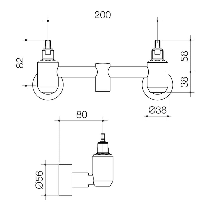 Caroma G Series+ Underslung Exposed Wall Sink Base Assembly