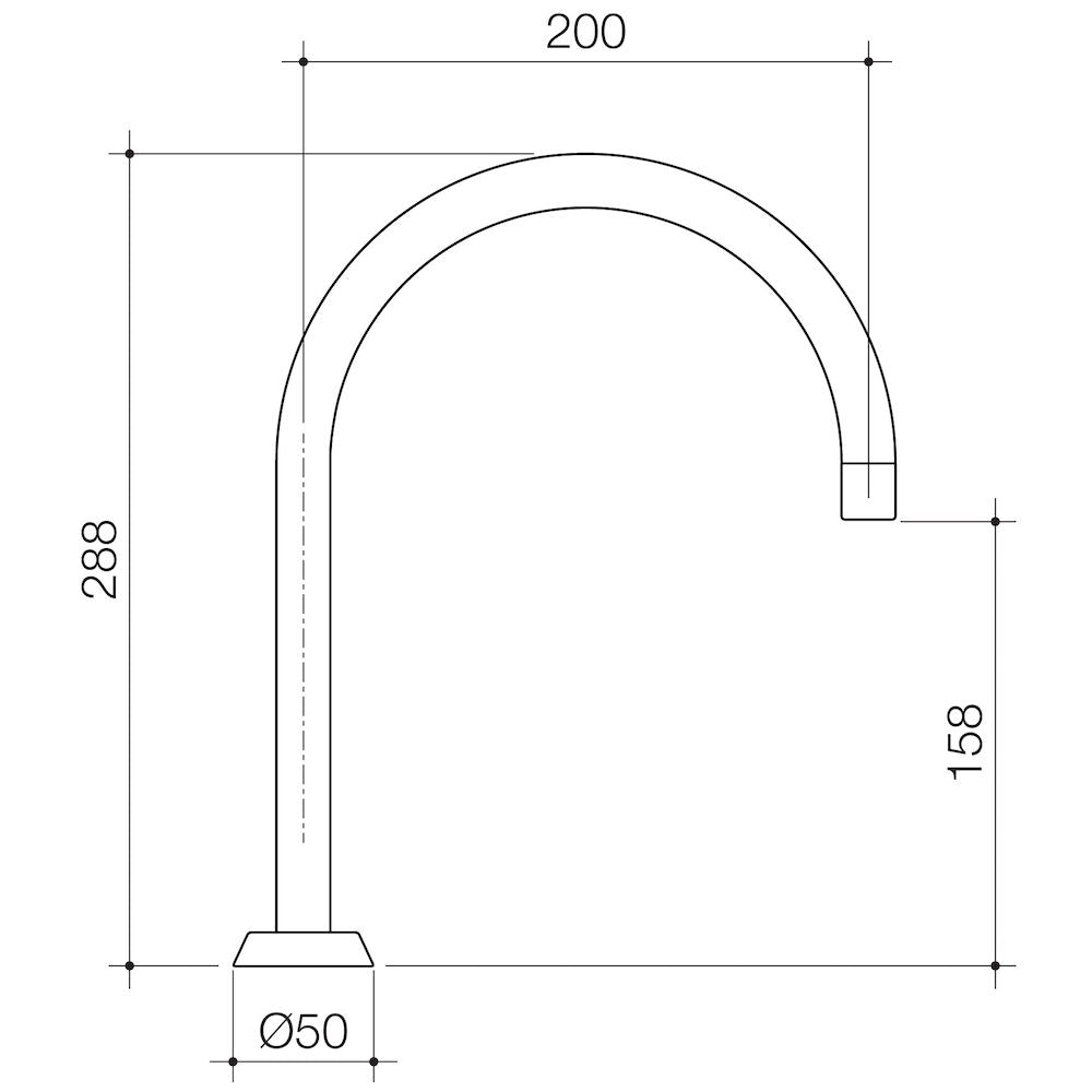Caroma G Series+ Hob Sink Outlet - 200mm