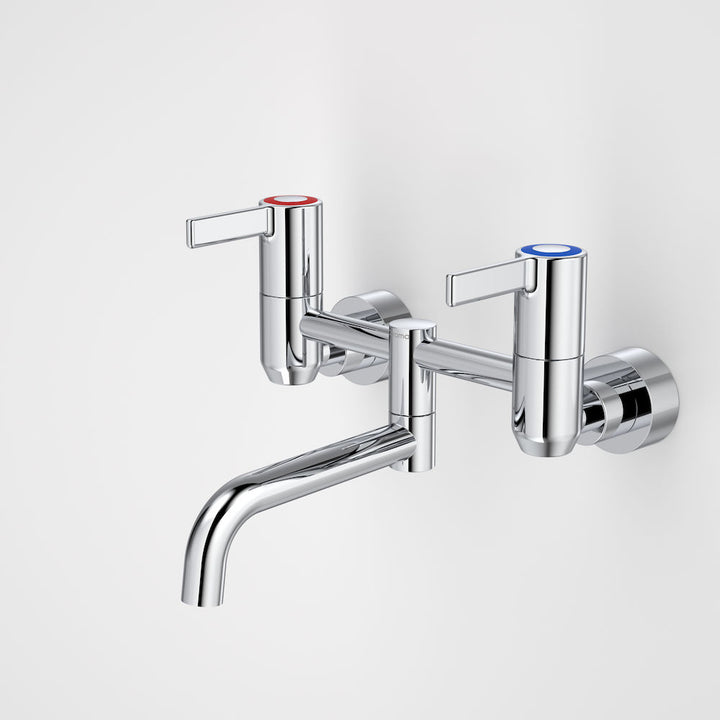 Caroma G Series+ Underslung Exposed Wall Sink Set (160mm outlet + 80mm handles)