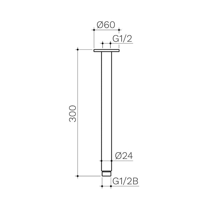 Clark Ceiling Arm 300mm - Matte Black