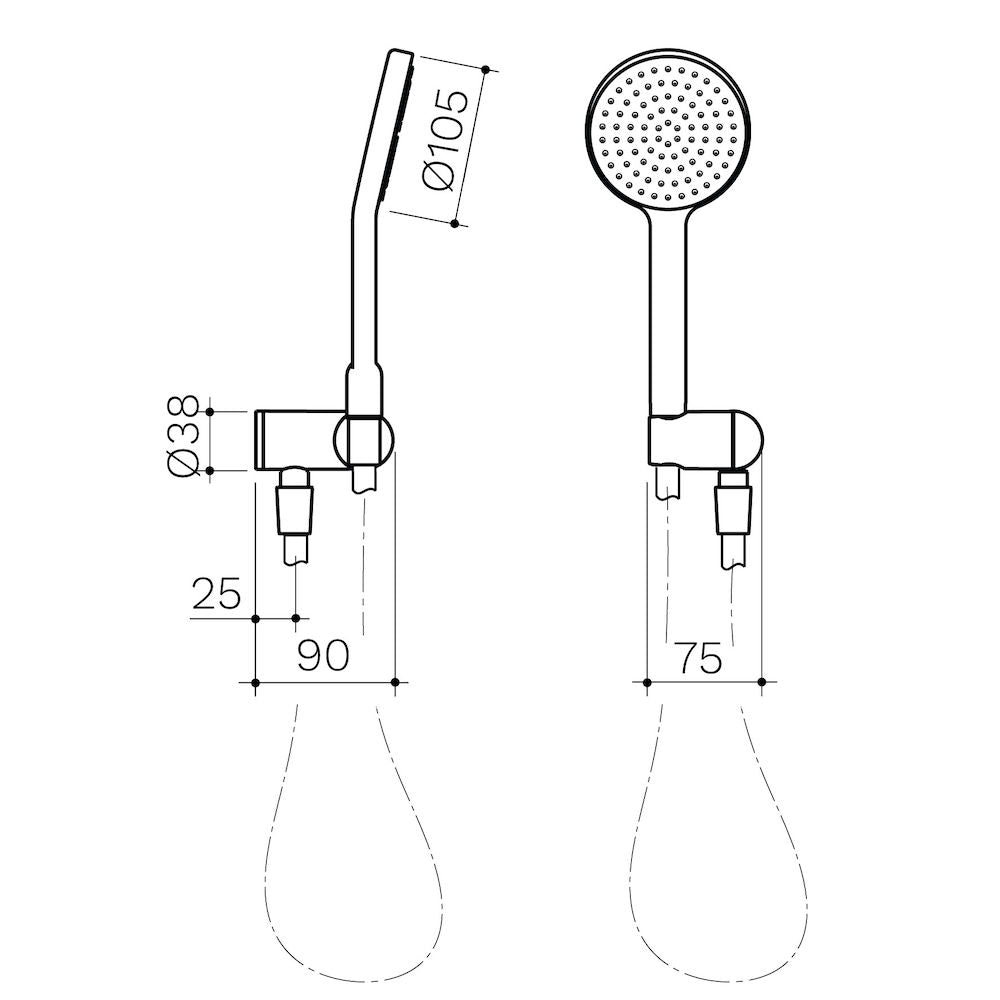 Clark Round Hand Shower - Chrome