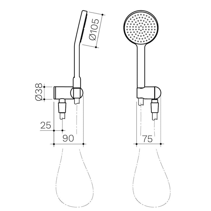 Clark Round Hand Shower - Chrome